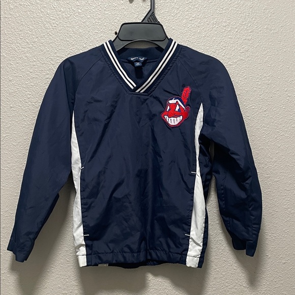 Sport-Tek Other - VTG Cleveland Indians Pullover Windbreaker Chief Wahoo Logo Navy Size XS